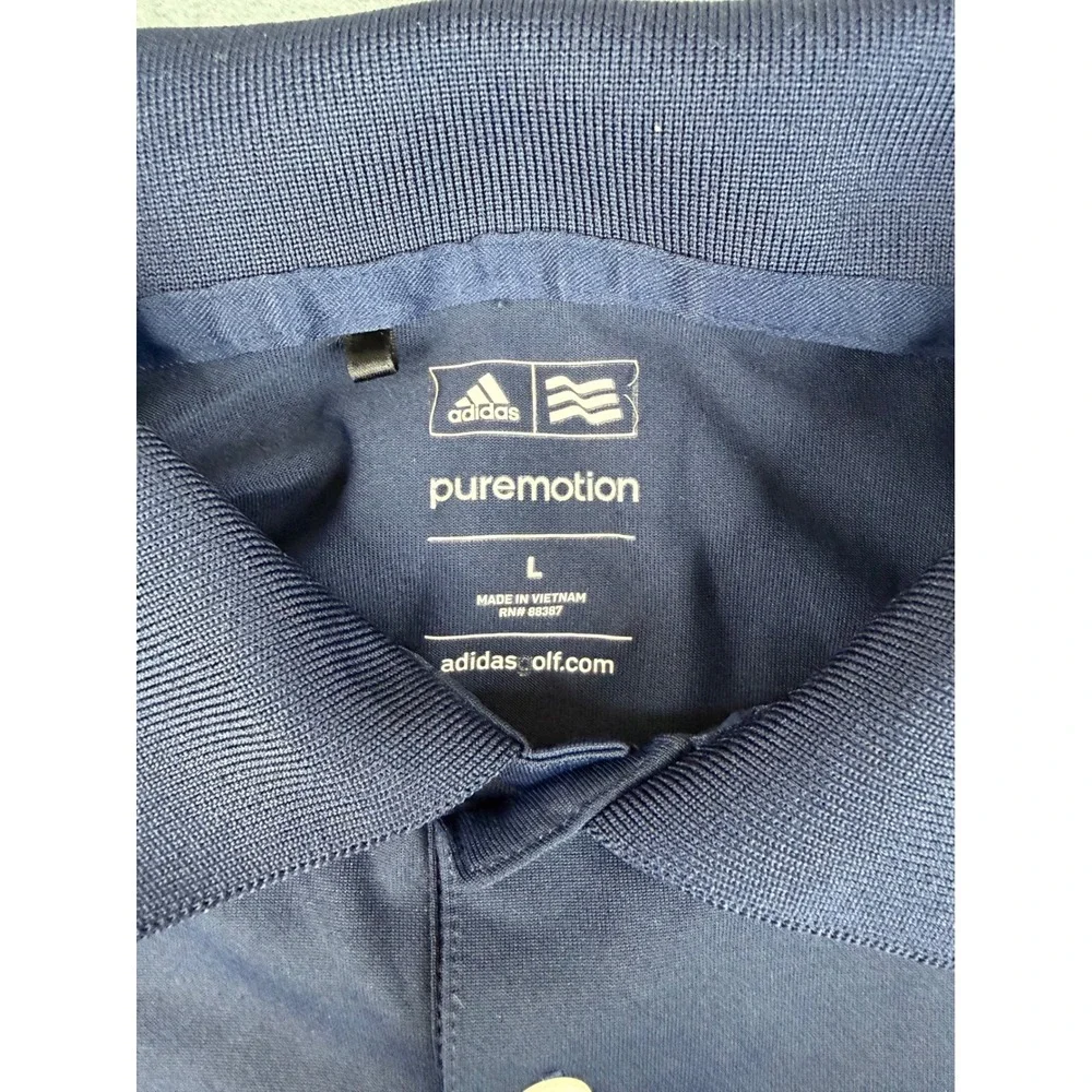 Adidas Polo‎ Shirt Mens Large Navy Blue Puremotion Golf Short Sleeve Performance